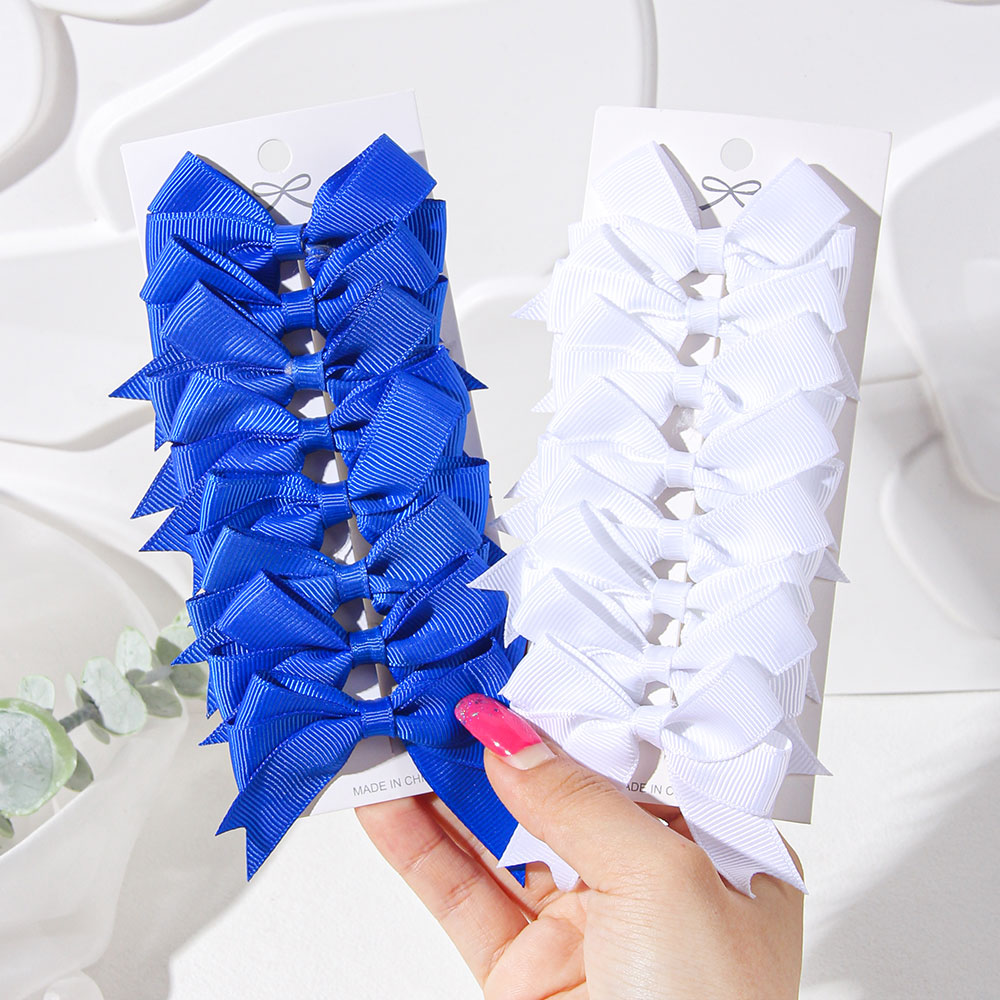Ribbon Bow Gift - 2/4/6 adet mavi beyaz kurdele yay