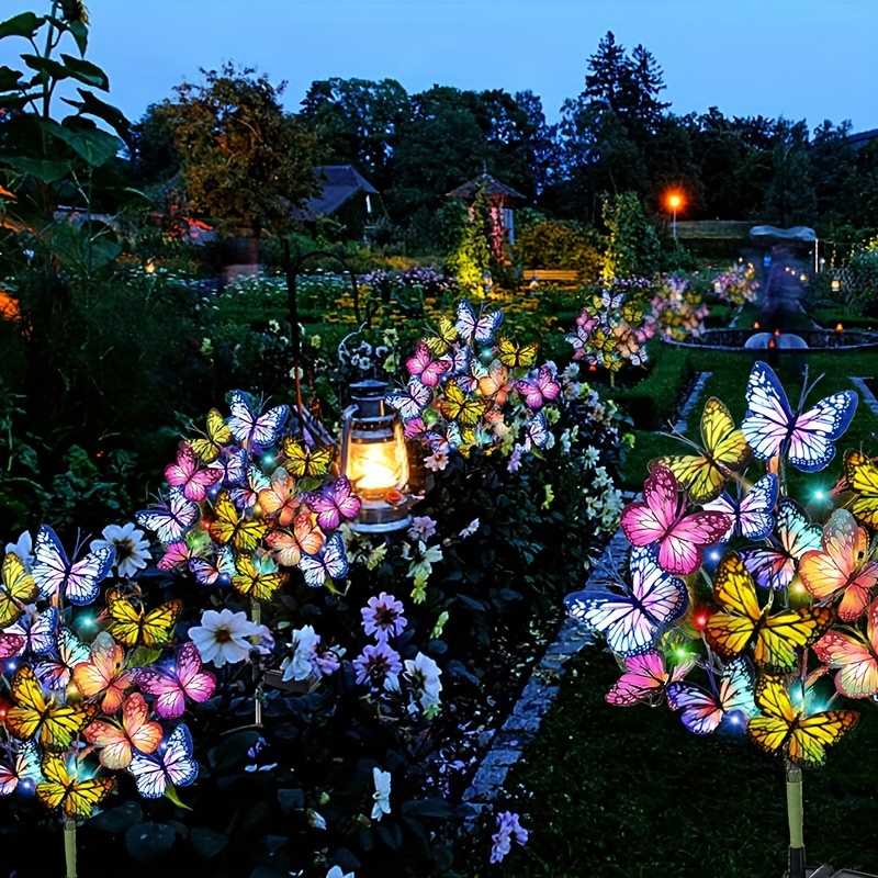 Christmas Lights Outdoor - Güneş LED Kelebek Bahçe Işıkları Su