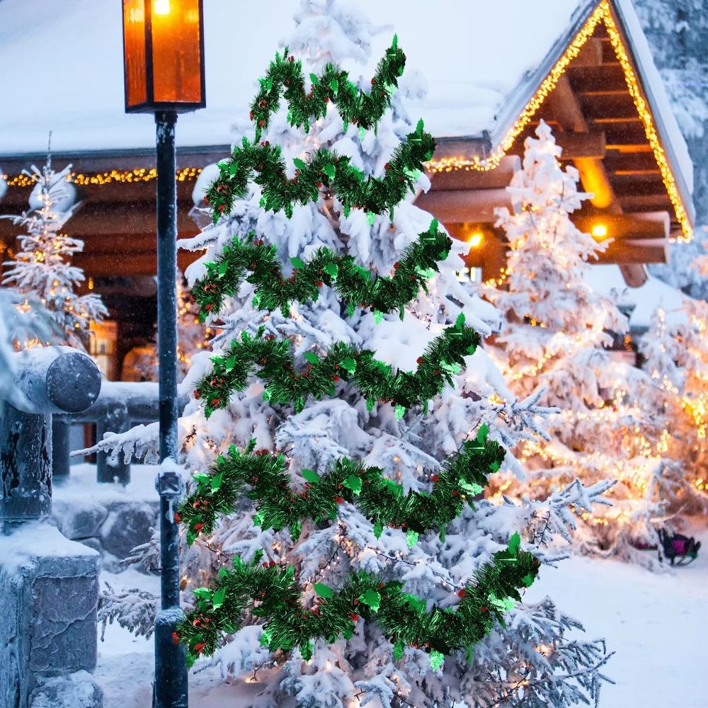 Tinsel Garland Decoration - 2 adet yeniden kullanılabilir 2M noel