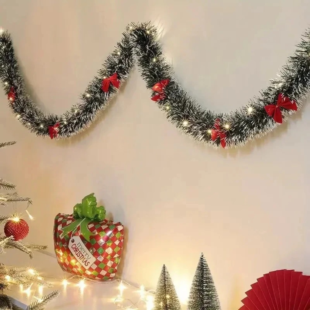 Tinsel Garland Decoration - Noel Simli Çelenk Yapay Noel Çelenk