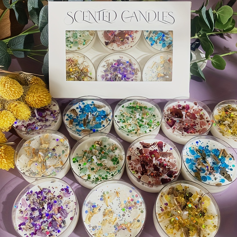 Holiday Candle Set - 6'lı Paket Kokulu Mumlar Koku Kristal