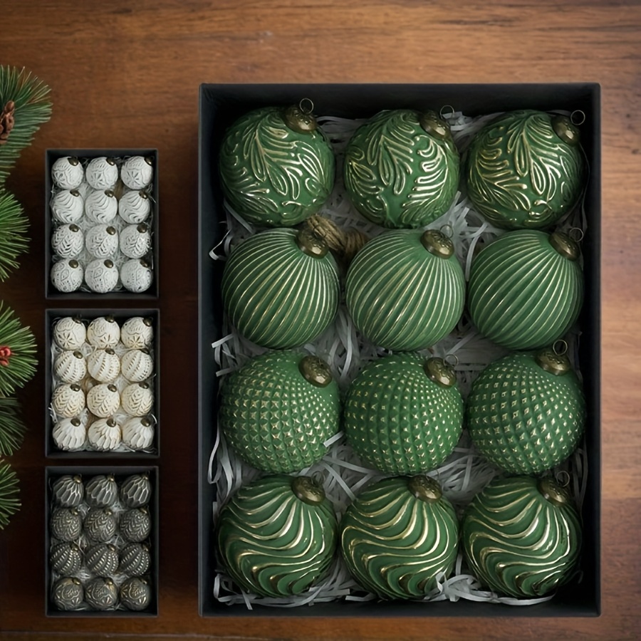 Ornament Ball Set - 12 adet/takım 8.0 cm antika tarzı