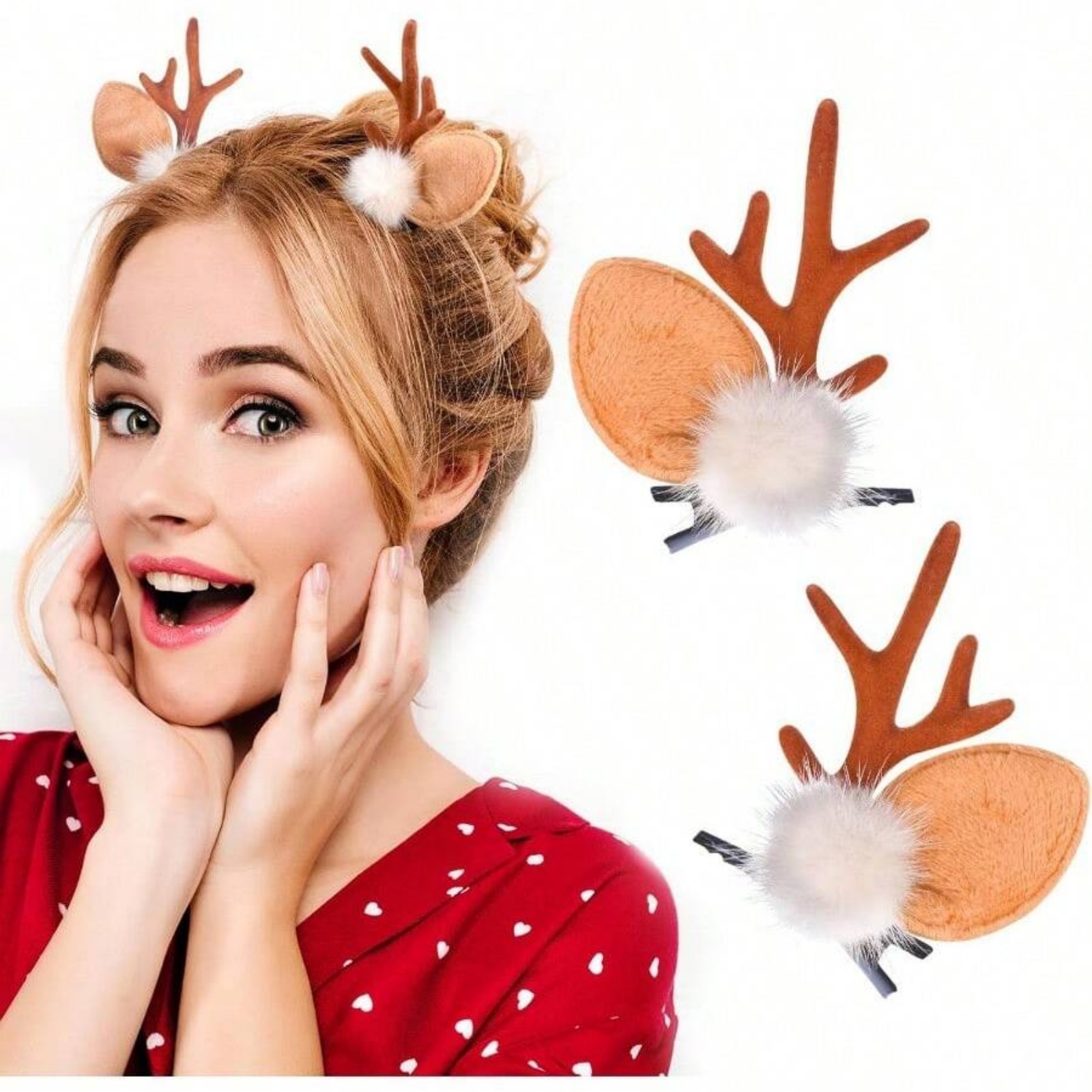 Reindeer Antlers Headband - 2 adet Noel Ren Geyiği Boynuzları
