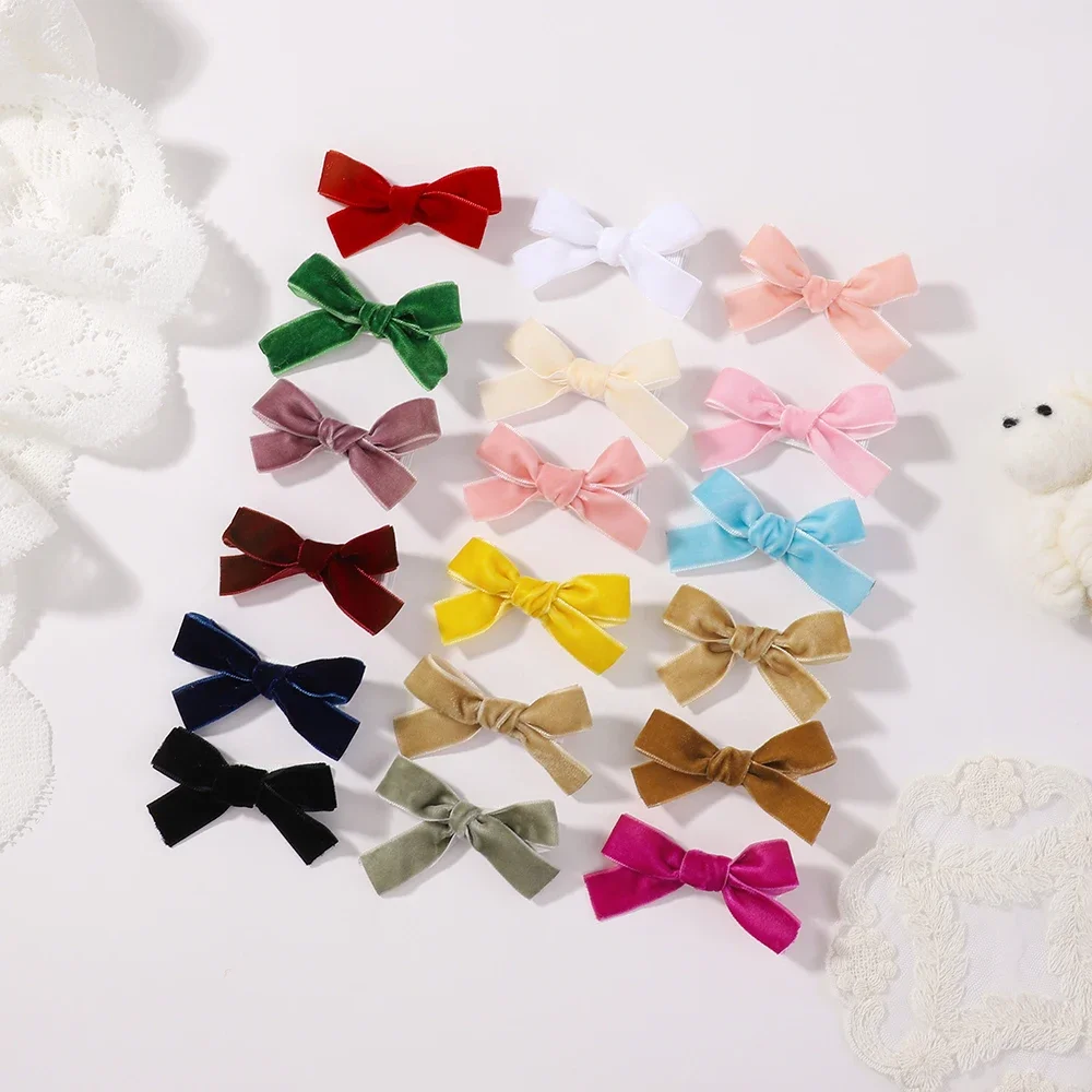 Ribbon Bow Gift - 6 adet/grup katı şerit yaylar saç