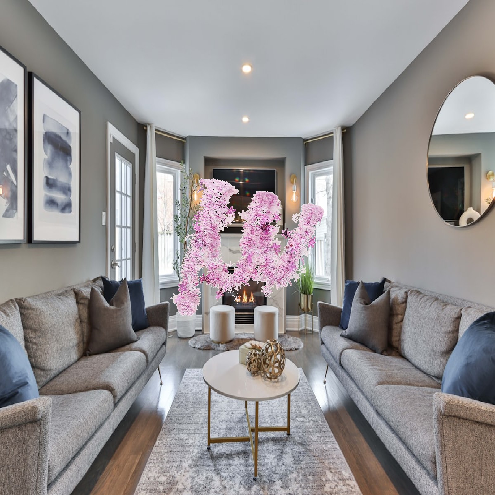 Tinsel Garland Decoration - Tatil Dekorasyonu, Merdiven ve Şömine Kullanımı