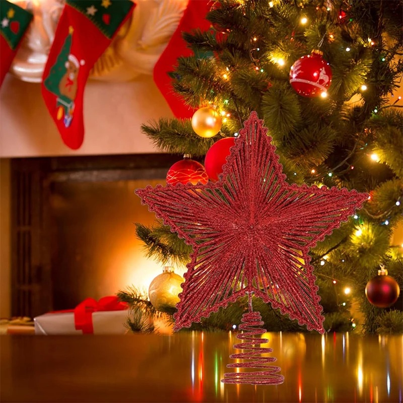 25 cm Kırmızı Glitter Noel Ağa - Star Tree Topper incelemesi ve fiyatı