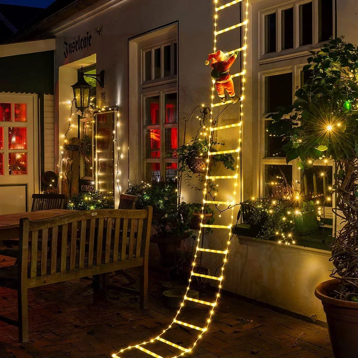 Noel baba ev için LED merdiven - Christmas Lights Outdoor incelemesi ve fiyatı