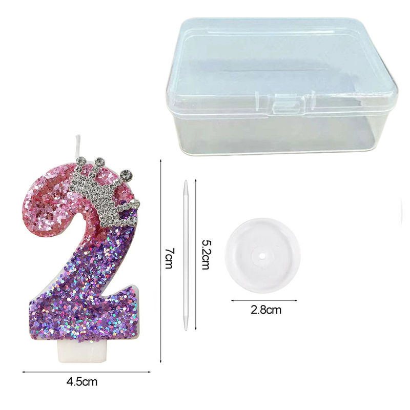 Gradyan Pembe Mor Simli Rakam  - Holiday Candle Set incelemesi ve fiyatı