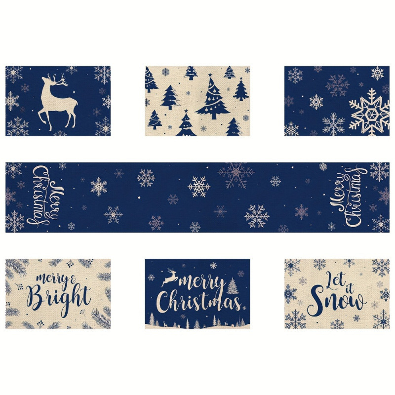 7 Parçalı Noel Servis Altlığı  - Christmas Table Runner incelemesi ve fiyatı