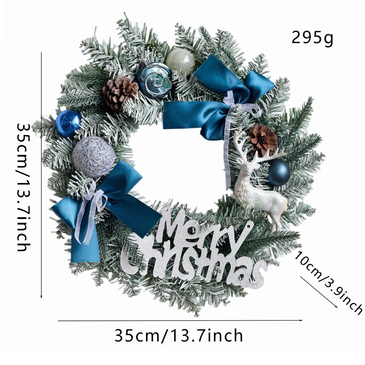 Beyaz Mavi Karlı Kış Çelenkler - Ribbon Bow Gift incelemesi ve fiyatı