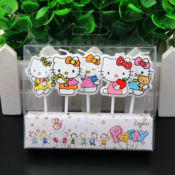 5 adet/takım Kawaii HelloKitty - Holiday Candle Set incelemesi ve fiyatı