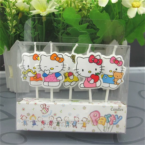 5 adet/takım Kawaii HelloKitty - Holiday Candle Set incelemesi ve fiyatı