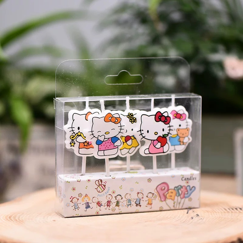 5 adet/takım Kawaii HelloKitty - Holiday Candle Set incelemesi ve fiyatı