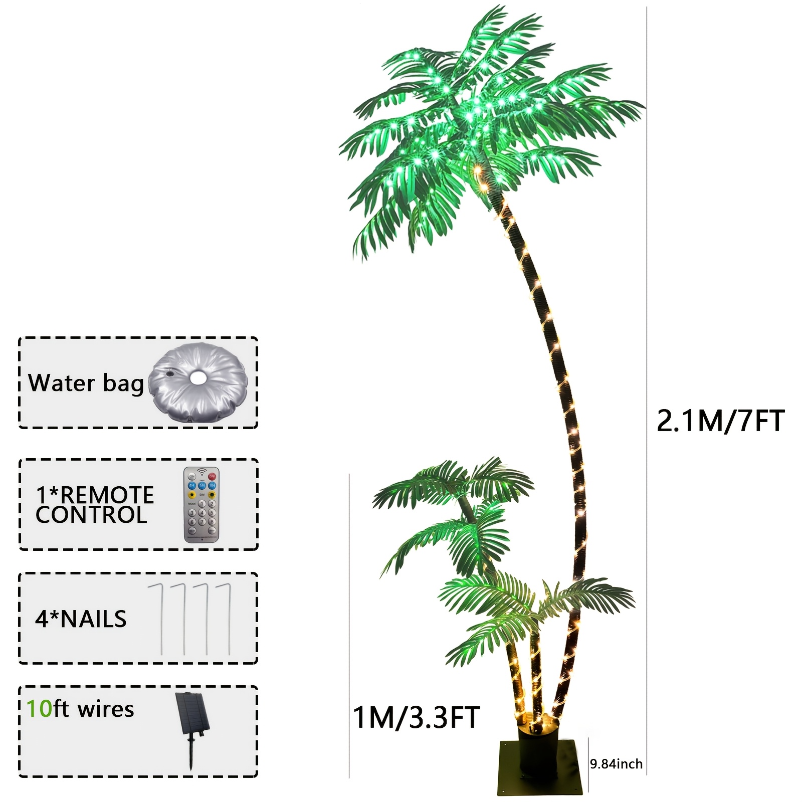 7ft Güneş Enerjili Yapay Palmi - Christmas Tree Artificial incelemesi ve fiyatı