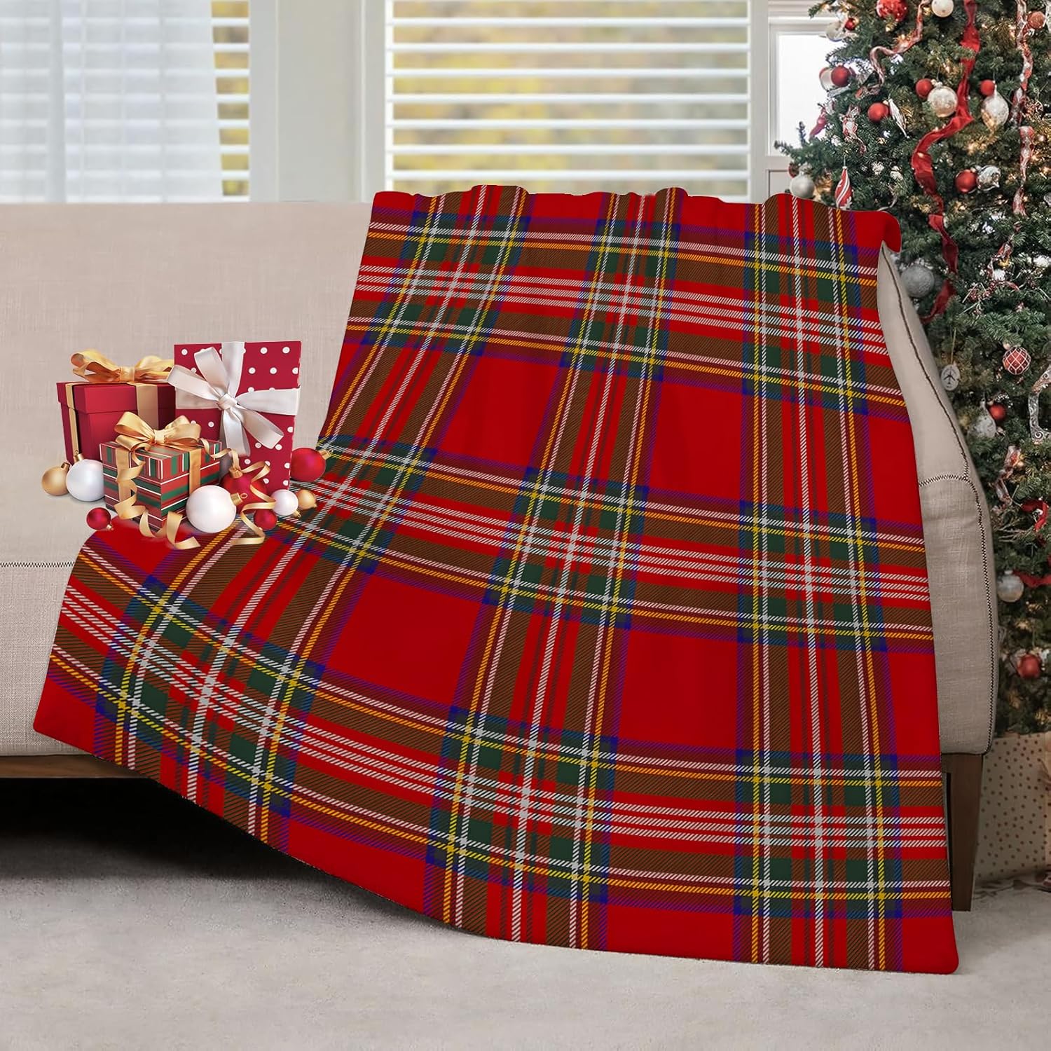 Noel ekose desenli battaniyele - Christmas Throw Blanket incelemesi ve fiyatı