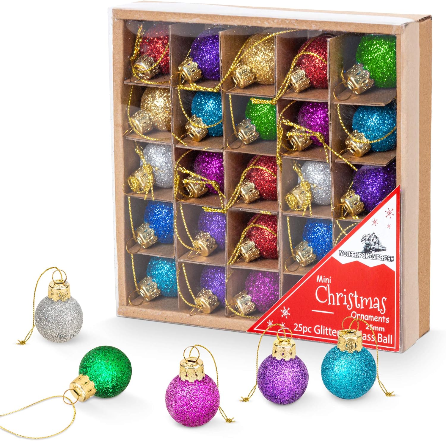 1 İnç Çok Renkli Mini Simli Ca - Ornament Ball Set incelemesi ve fiyatı