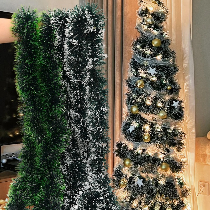 Noel Kurdele Çelenk Yeşil Karl - Tinsel Garland Decoration incelemesi ve fiyatı