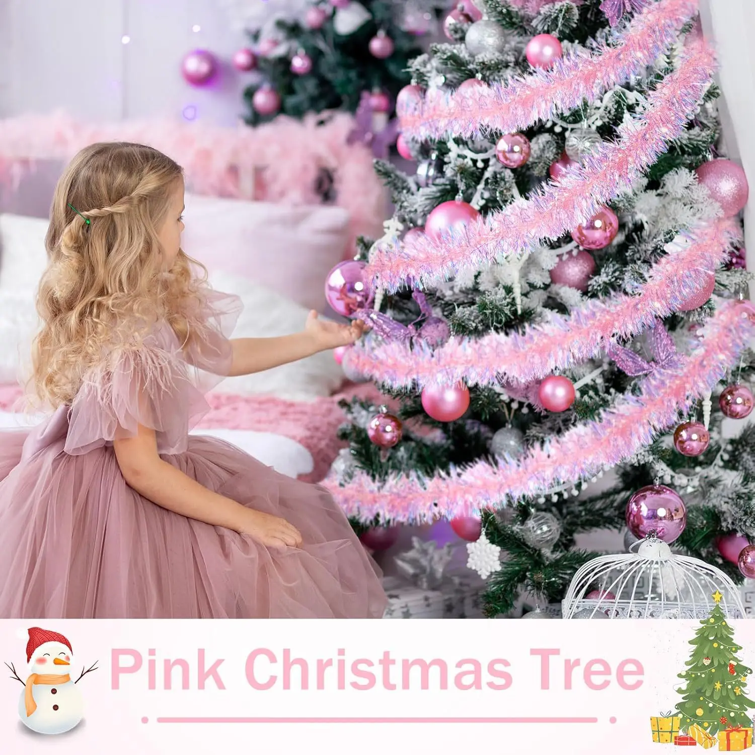 1-10 adet pembe Tinsel çelenk  - Tinsel Garland Decoration incelemesi ve fiyatı