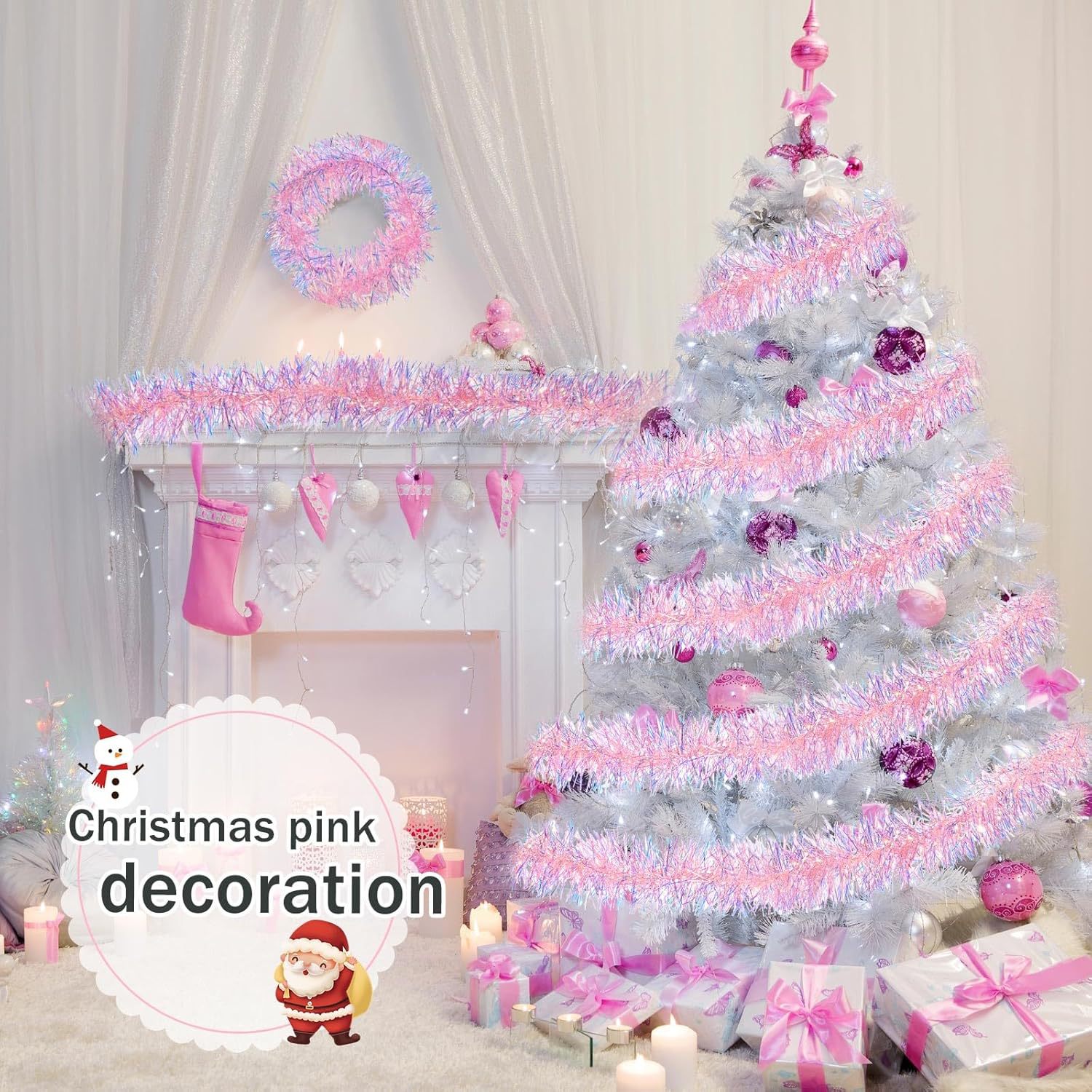 1-10 adet pembe Tinsel çelenk  - Tinsel Garland Decoration incelemesi ve fiyatı