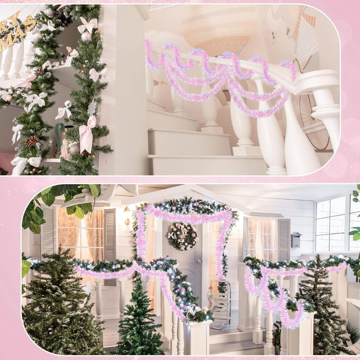 1-10 adet pembe Tinsel çelenk  - Tinsel Garland Decoration incelemesi ve fiyatı