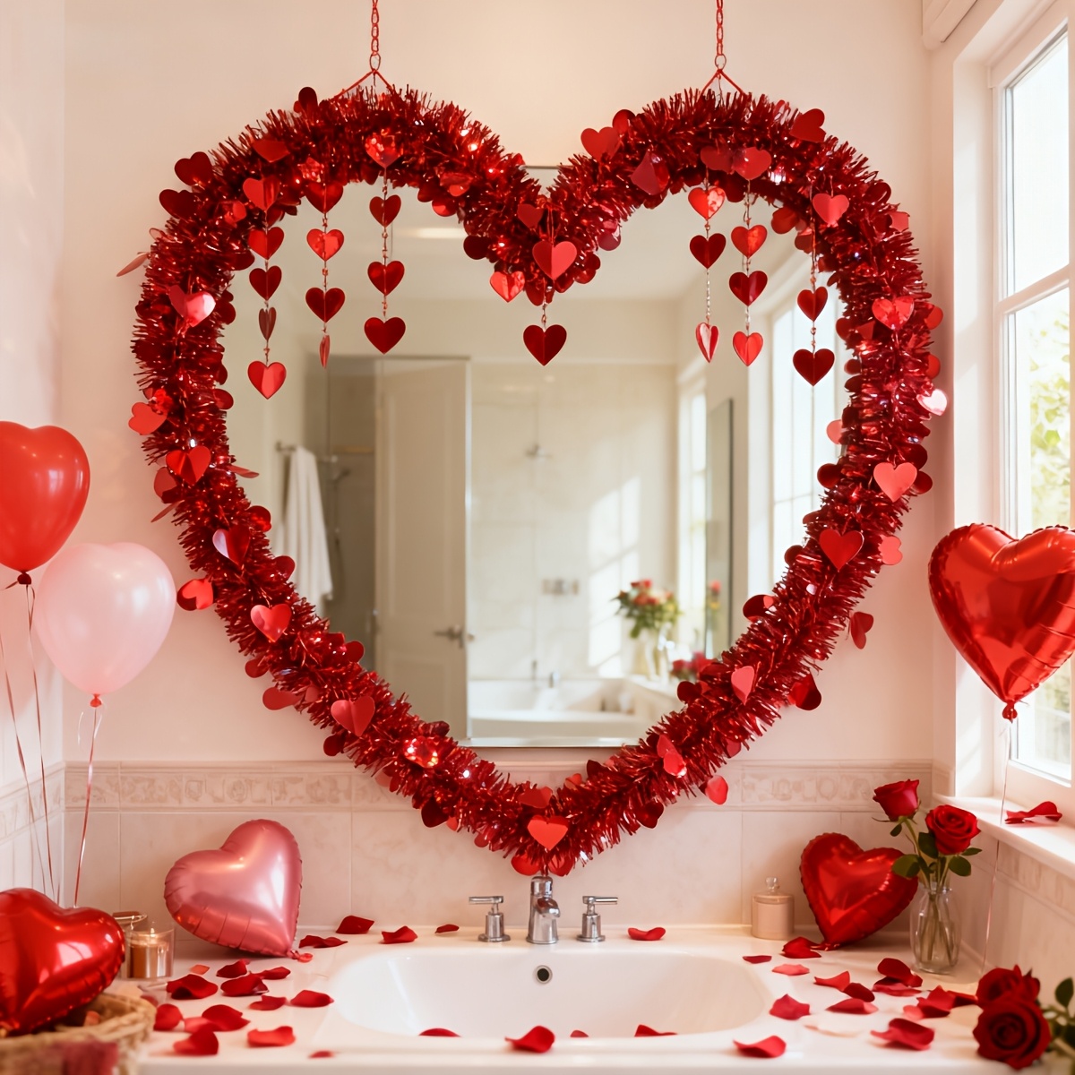 3 adet Kırmızı Kalp Plastik Si - Tinsel Garland Decoration incelemesi ve fiyatı