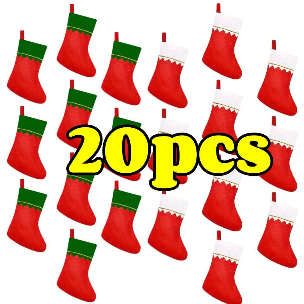 12 adet Kırmızı Keçe Noel Çora - Christmas Stocking Hanging incelemesi ve fiyatı