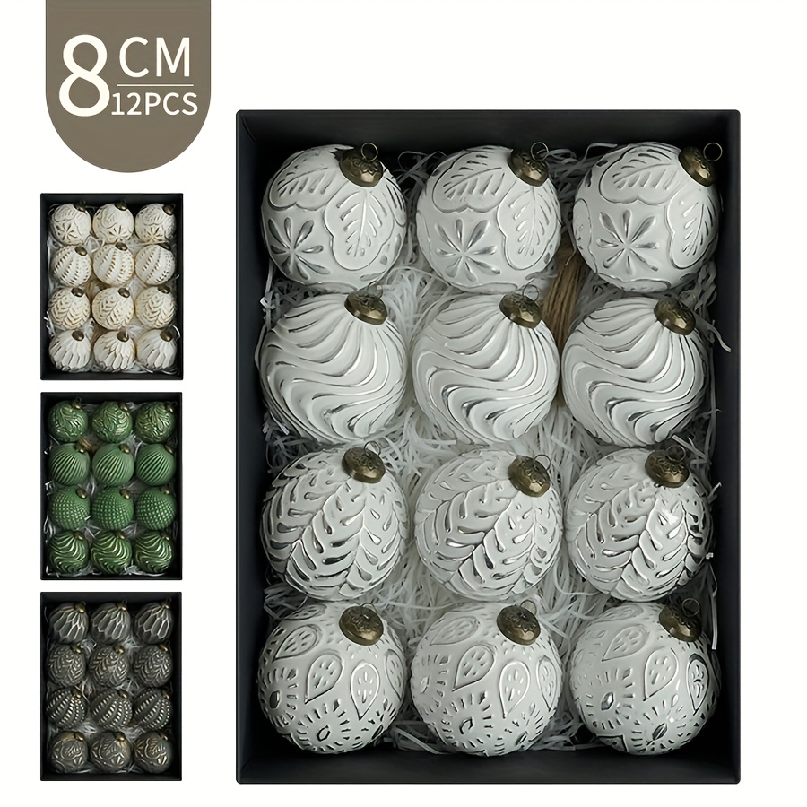 12 adet/takım 8.0 cm antika ta - Ornament Ball Set incelemesi ve fiyatı