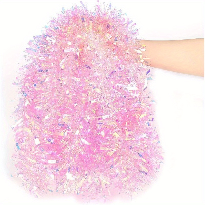 13 Fitlik Pembe Noel Simli Çel - Tinsel Garland Decoration incelemesi ve fiyatı