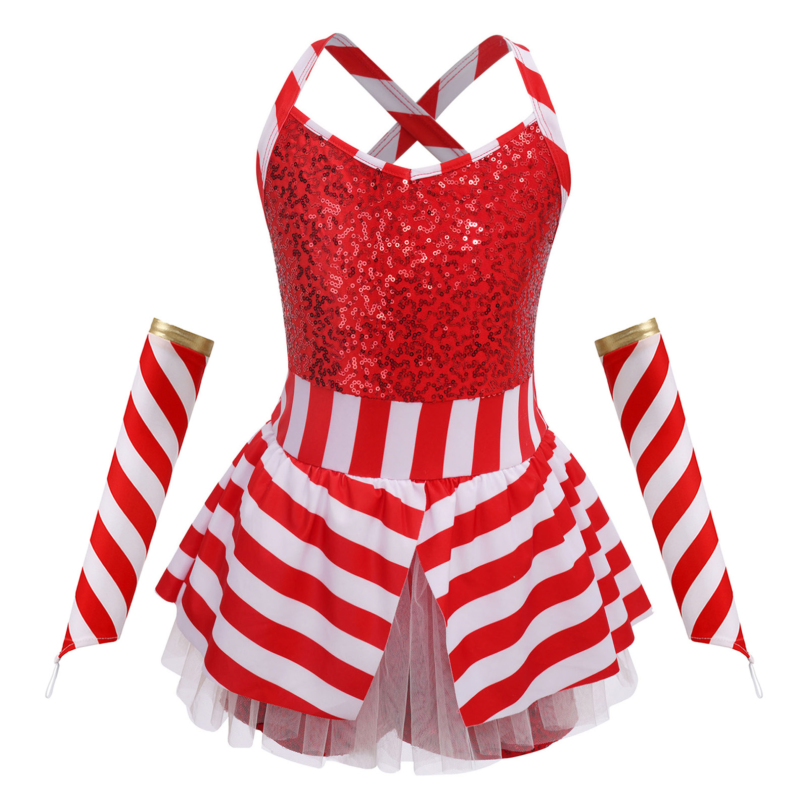 Kızlar Noel Şeker Kamışı Dansı - Elf Costume Christmas incelemesi ve fiyatı