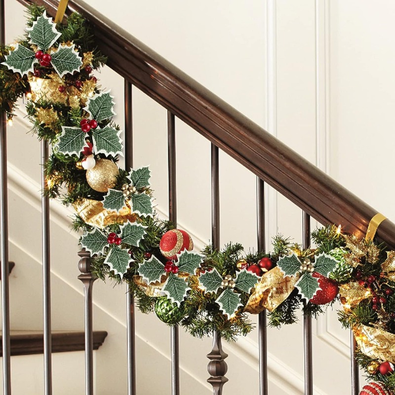 Yeşil yapraklar ile 5-50 adet  - Christmas Wreath Fake incelemesi ve fiyatı